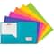 JAM Paper Fashion Color Heavy Duty Plastic 2-Pocket School Folders, 6ct.